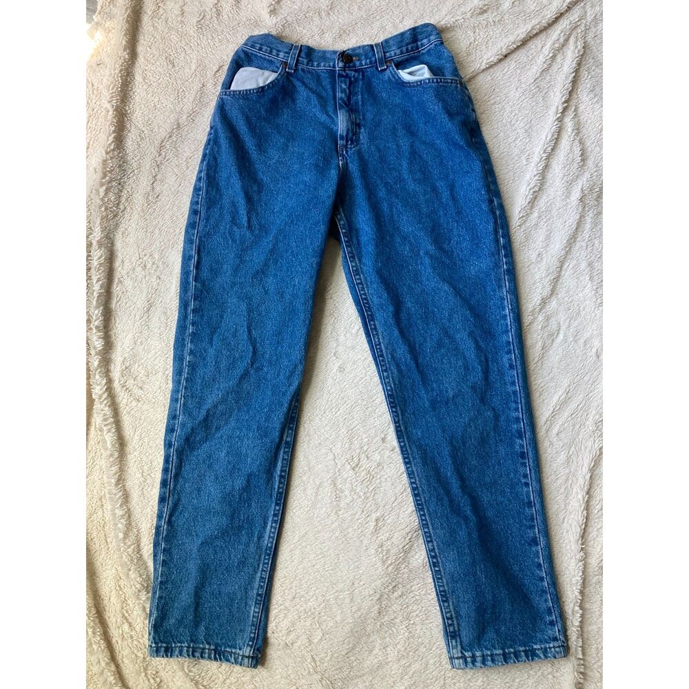 Vintage 90s Lee Jeans Medium Wash Slim Taper Denim Pants 28x29 Streetwear Y2K